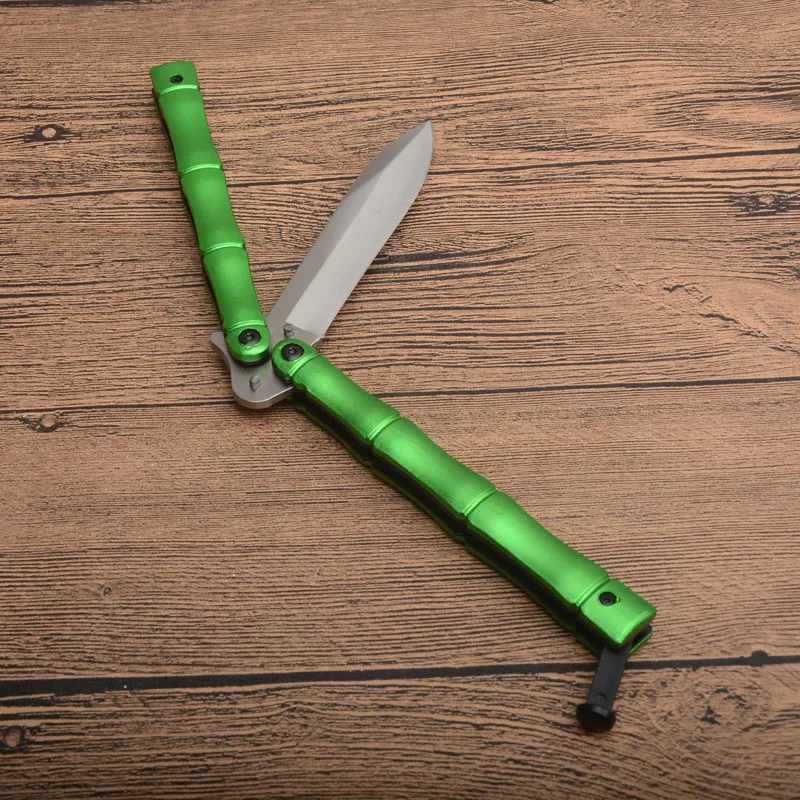 Хороший Зеленый бабочкой Balisong нет края практика Карманный выживания складной