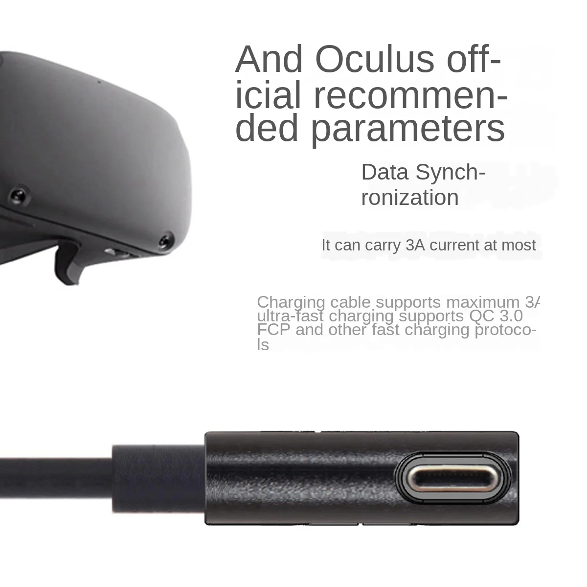 Для Oculus Link USB C Steam VR Quest/2 Type 3 1 кабель для передачи данных налокотный выбор