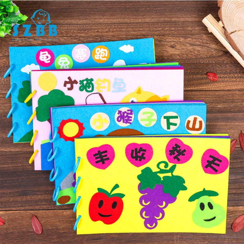 

Sz Steam Non-woven Story Picture Book DIY Kindergarten Handmade Material Box Nonwoven Fabric Parent And Child Educational Toy