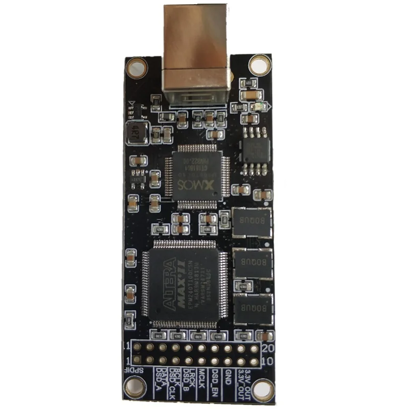 XMOS CPLD цифровой интерфейс USB xu208 модуль ies SPDIF выход DSD256 декодер плата для DAC Совместимость с итальянским Amanero - Цвет: Черный