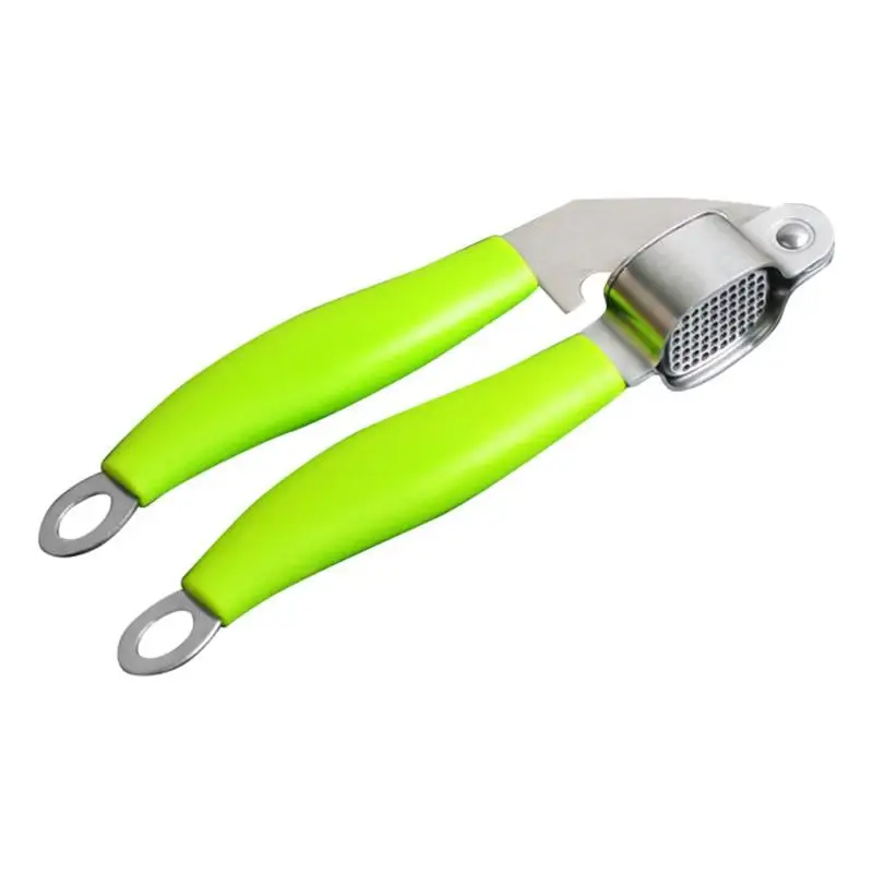 Garlic Press Crusher Portable Durable Easy to Clean Corrosion-Resistant Rust-Free Fruit Vegetable Cook Kitchen Squeezer Tool