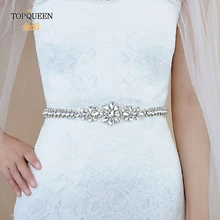 TOPQUEEN S258-a 45 см Diy Кристалл Аппликация женский ремень ленточный ремешок горный хрусталь Пояс Хрустальный пояса с бисером для платья шорты с серебряной резинкой