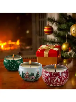 

8pcs Christmas Natural Soy Wax Scented Candle Fragrance Aromatherapy Candles D08F