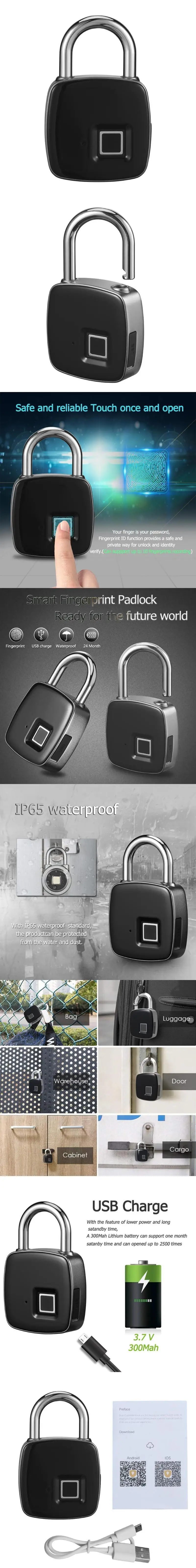 Мини сенсорный замок без ключа IP66 водонепроницаемый шкафчик отпечатков пальцев для шкафа путешествия Lcok биометрический цифровой замок наружный замок