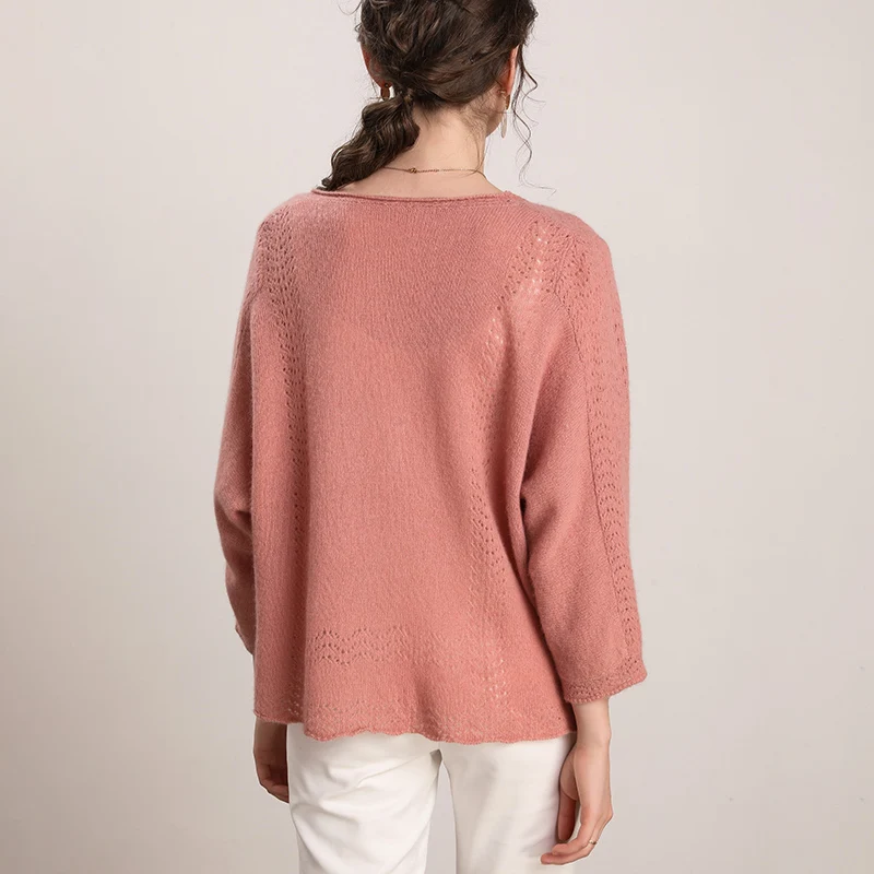 100% Wool Knitting Cardigans for Women Loose Three Quarter Sleeve Vneck Female Sweaters 2020 New spring Woolen Clothes 100% Wool Knitting Cardigans for Women Loose Three Quarter Sleeve Vneck Female Sweaters 2020 New spring Woolen Clothes