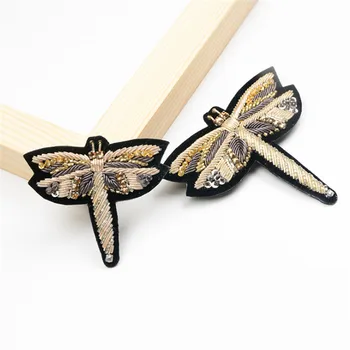 

Maxsin 1 Pcs High Quality Handmade Embroidered Indian Silk Dragonfly Brooch Garment Accessories Pin Decorative Patch DIY