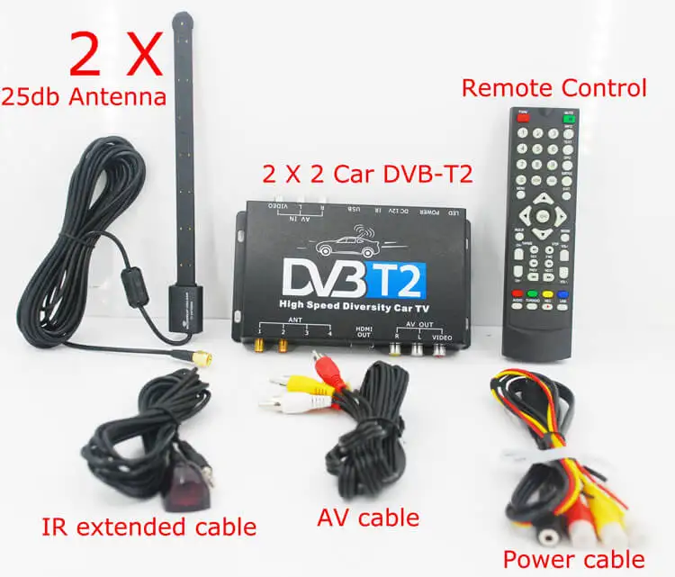Автомобильный HD ТВ ресивер цифровой H.265 HEVC MULTI PLP автомобильная приставка D с двумя