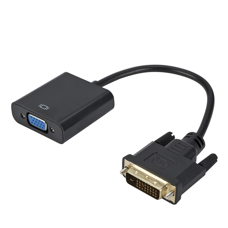 DVI штекер в VGA Женский видео конвертер адаптер DVI 24+ 1 15 Pin DVI-D в VGA Кабель-адаптер 1080P