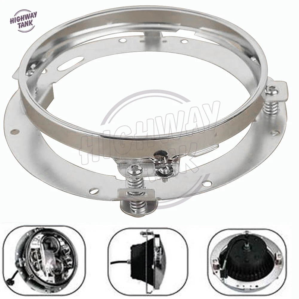 

7" Motorcycle HID LED Headlight Mounting Ring Bracket case for Harley Touring 1994-2013