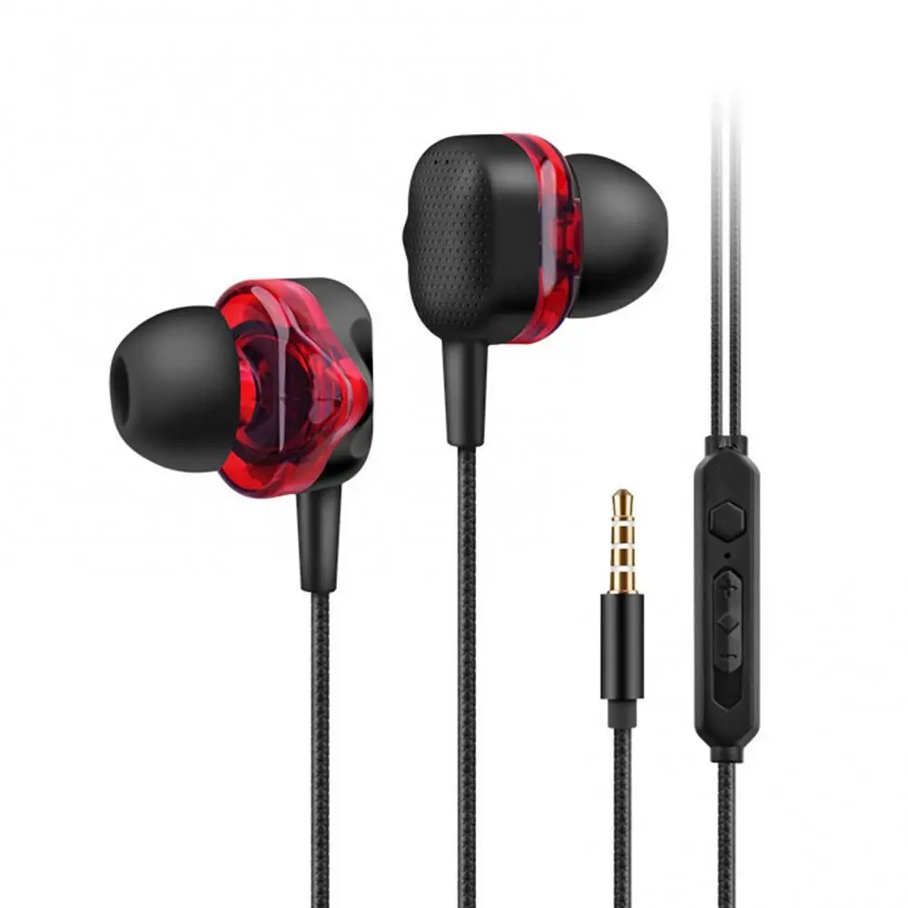 3.5mm Wired Earphones Dynamic Heavy Bass Sports Music Gaming Headset In-ear for Studio Phone Universal Noise Reduction Headphone