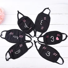 1 шт унисекс мультфильм хлопок Пылезащитная Маска Рот Лицо Смешные зубы письмо рот черный хлопок Половина маска для лица