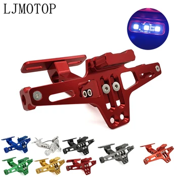 

Motorcycle Rear License Plate Mount CNC with Holder LED For Yamaha YBR 125 FZ6R MT01 03 25 125 FZ8 TDM 900 MT125