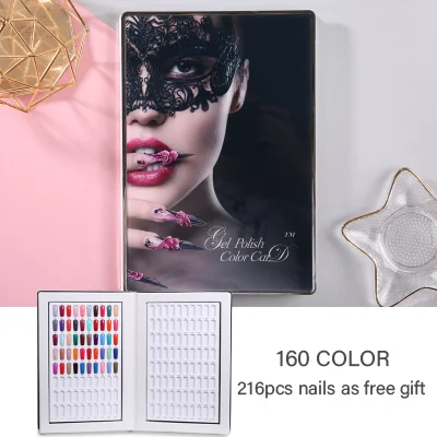 160 color style 1 60/80/96/120/160 шт. акриловый Фрезер для ногтей cо шлифовальными Гель-лак Дисплей с картами эталонных Цвет доска диаграммы Nail Art Салон маникюрные инструменты Бесплатные ногти - Цвет: 160 color style 1