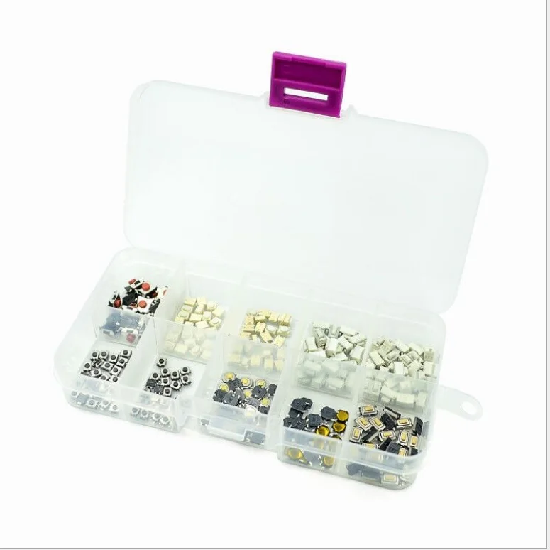 250PCS 10 Types Tactile Push Button Touch Switch Remote Keys Microswitch Hot Sale | Электронные компоненты и