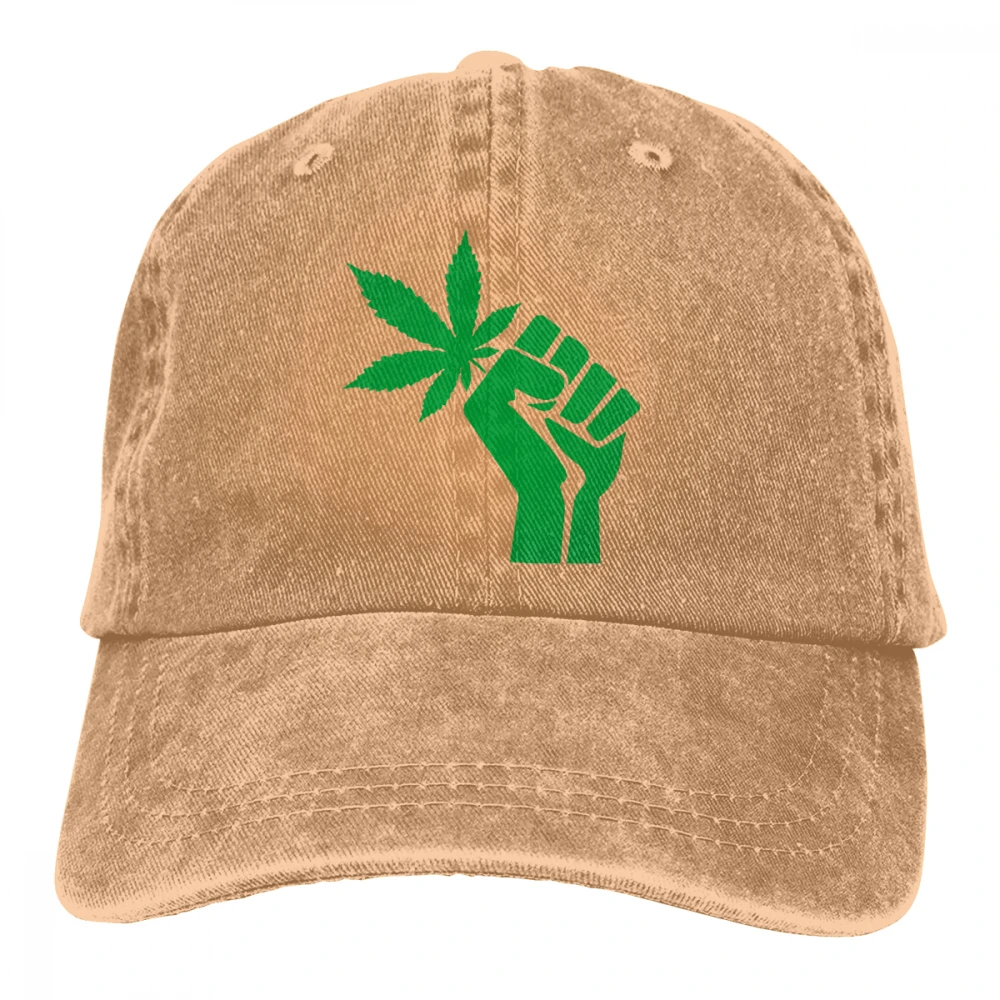 Свободный лист сорняков и сопротивляйтесь руке Casquette черные унисекс Мужские Женские джинсовые бейсболка с ремешком кепки регулируемые Гольф папа шляпа - Цвет: Хаки
