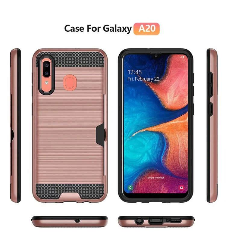 Для samsung Galaxy A20 чехол матовый Броня шероховатая силиконовая резина жесткий чехол для телефона samsung Galaxy A20 с отделением для карт