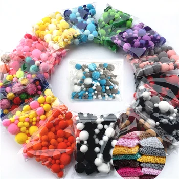 

8-30mm Multi Size Colorful Pompom Mini Fluffy Soft Pom Poms Fluffy Plush Ball Kid Toys Handmade Wedding Decor DIY Craft Supplies