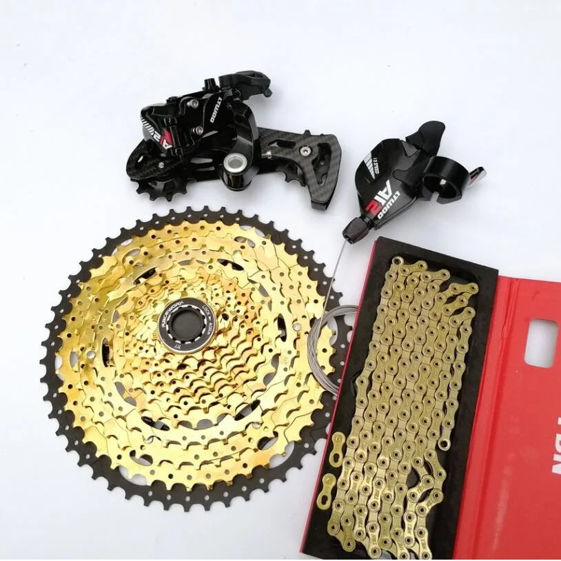 Ltwoo At12 Mtb 12 Speed Groupset 12 S 11-52T Cassette Shifter Carbon Rear Deragliatore Ybn Chain 4 Kit Set Per Shimano Sram