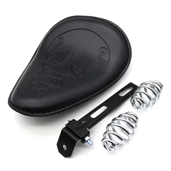 

2" Spring Bracket Mounting Base Kit Fits For Cafe Harley Custom +1set Motorcycle Retro Leather Skull Logo Solo Saddle Seat