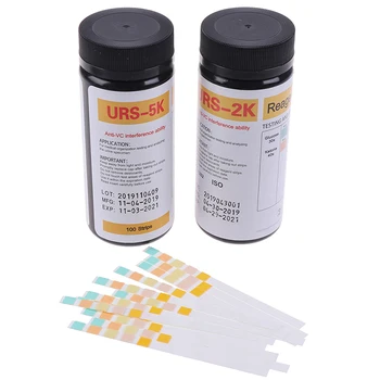 

100Pcs Blood Urine Test Strip Reagent Strip For Urinalysis With Anti-VC Interfer URS-2K/ URS-5K Glucose pH Protein Ketone