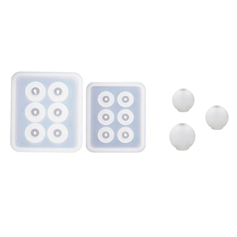 

5Pcs Sphere Ball Silicone Bead Molds with Holes Round Epoxy for Jewelry,Polymer Clay Soap Making - 2Pcs 12Mm,16Mm & 3Pcs Assorte