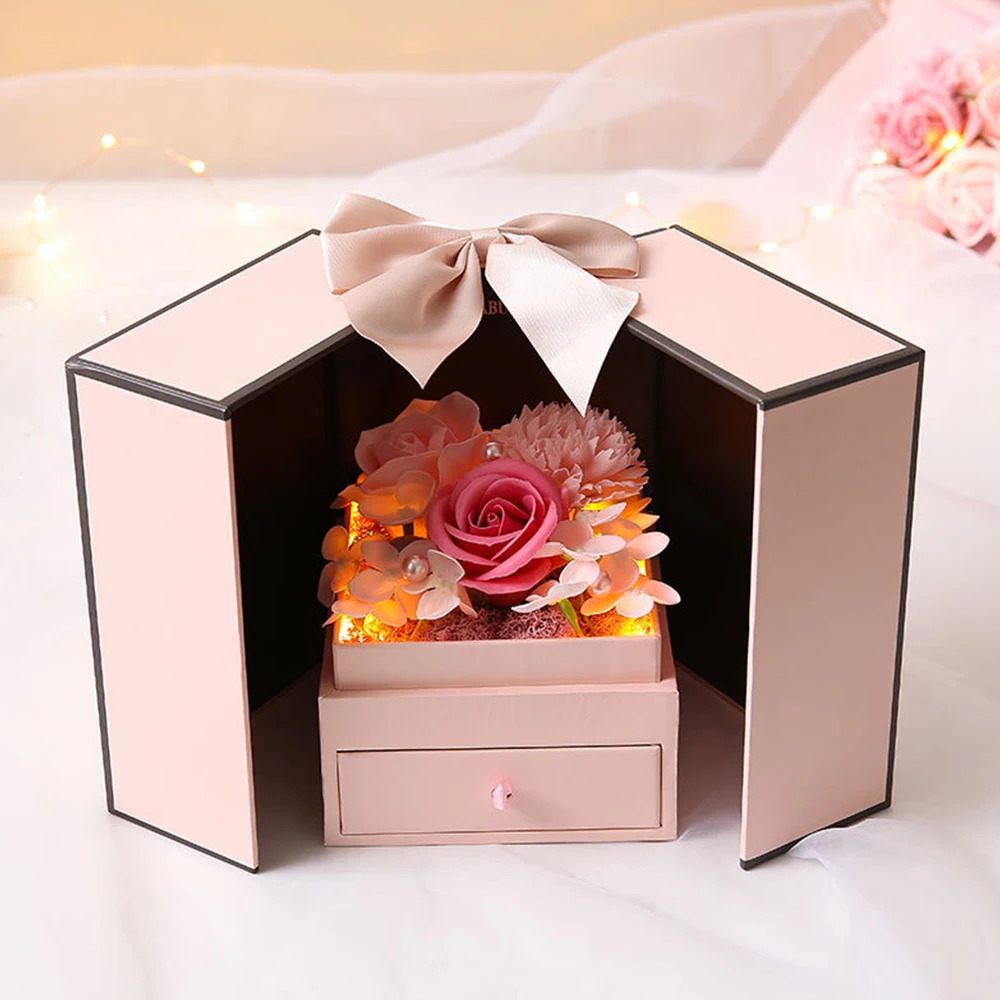 

Surprise Gift Box Foldable Flower Box Wedding For Valentine New Year Gift Boxes LED Light Gift Bag Wedding Birthday Gift Box