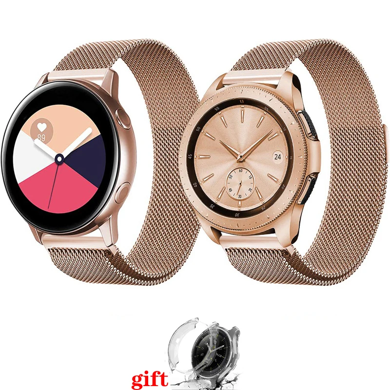 Корпус часов + ремешок для samsung galaxy watch active 46 мм S3 Миланская петля 20 22 ремень из