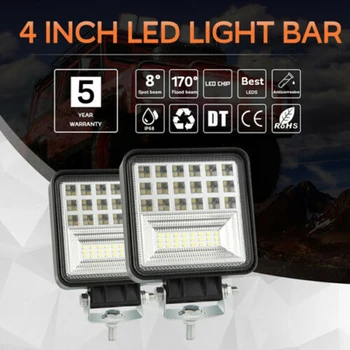 

48W 6000K 40000LM 45LED Work Lights Bar Flood Spot Beam Off Road SUV Driving Fog Lamp Trailer Truck Light System
