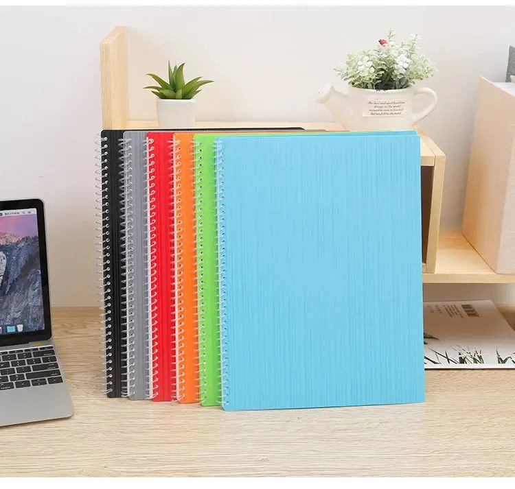 20/40 Page Coil Info Booklet 36 Hole A4 Transparent Loose-leaf Bag Office Students Folder Plastic Folder