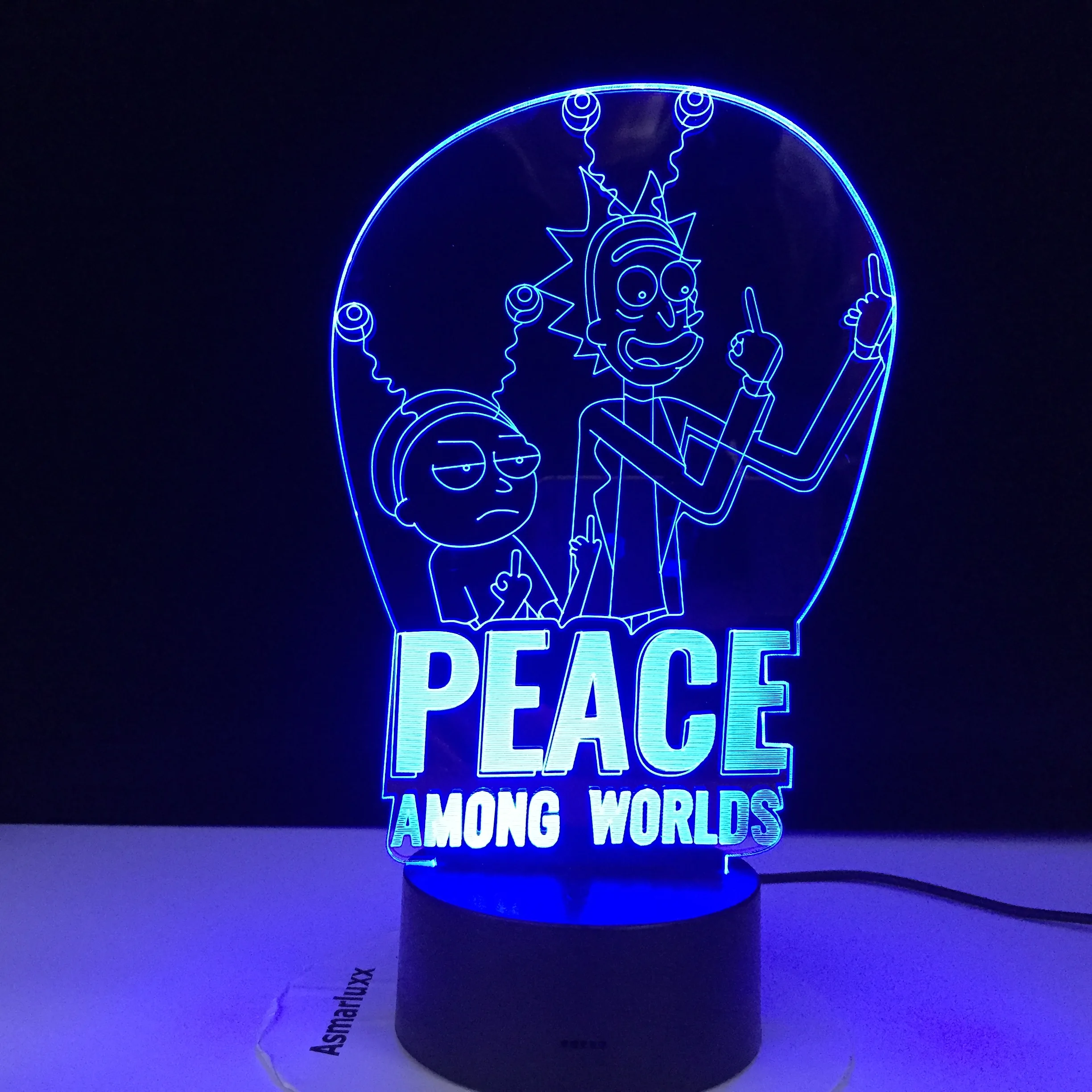 Online Frieden Unter Welten Rick   Morty Lampe Kinder Nachtlicht für Schlafzimmer Dekoration Touch Sensor Ändern 3d Led Nacht Licht Dropship