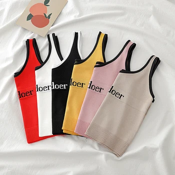 

Make spot knitting condole belt vest han edition letters show thin render sleeveless jacket that show hilum