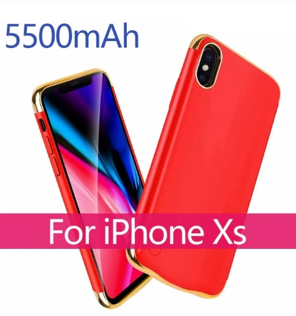 3500/4000/5500/6000 мА/ч, Батарея чехол для iphone X XS MAX XR 6 6s 7 8 тонкий зарядное устройство Powerbank чехол для iphone 8 7 6 6s плюс - Цвет: For iphone XS Red