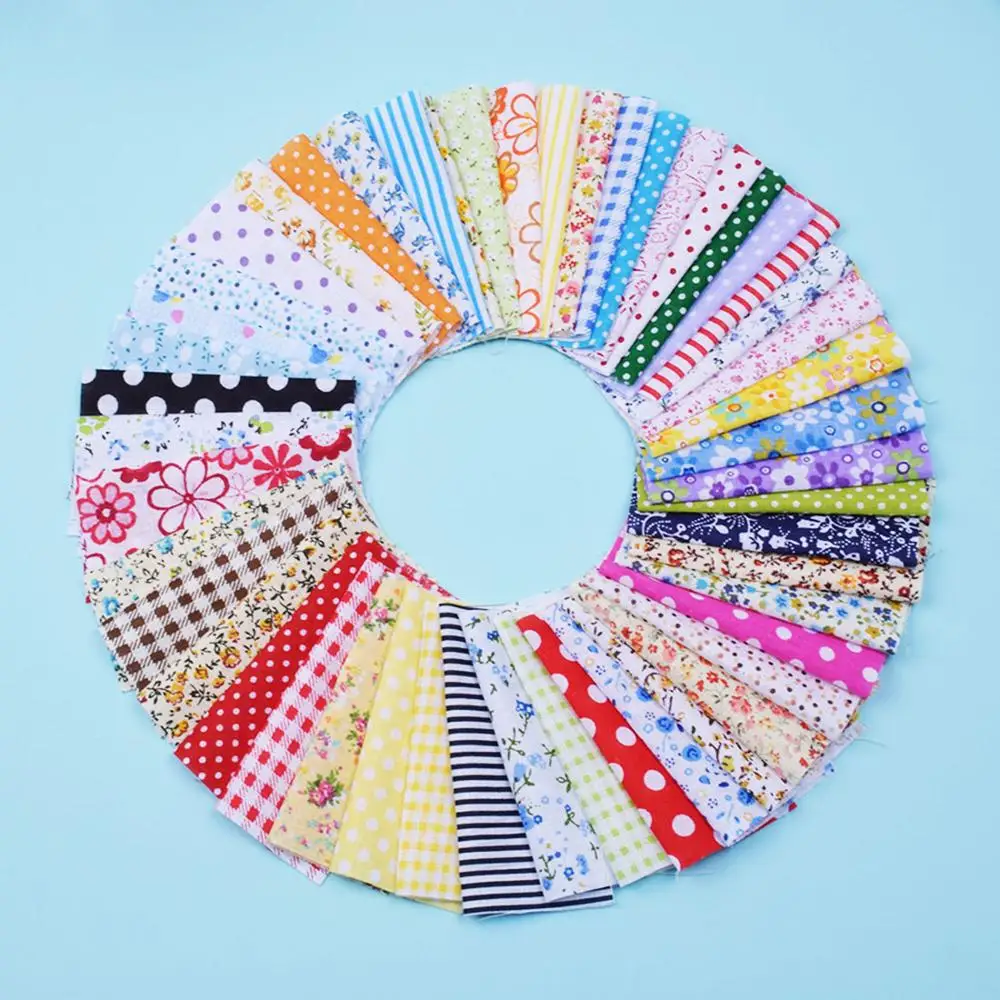 

DIY 50pcs/lots 10x10cm Flower Pattern Square 100%Cotton Pur-cut Patchwork Fabric Bundle Sewing Quilting Crafts for Handmade