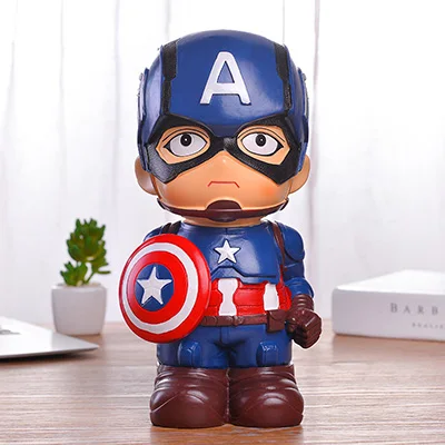 Супер герой Копилка мультяшная копилка Свинья силиконовая Копилка креативные детские подарки на день рождения детские подарки - Цвет: Captain America-L