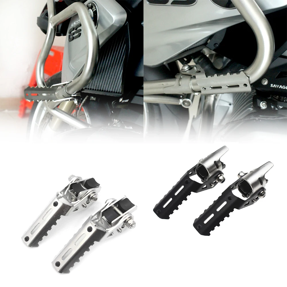 Motorcycle Highway Front Foot Pegs Folding Footrests Clamps 22 25mm For