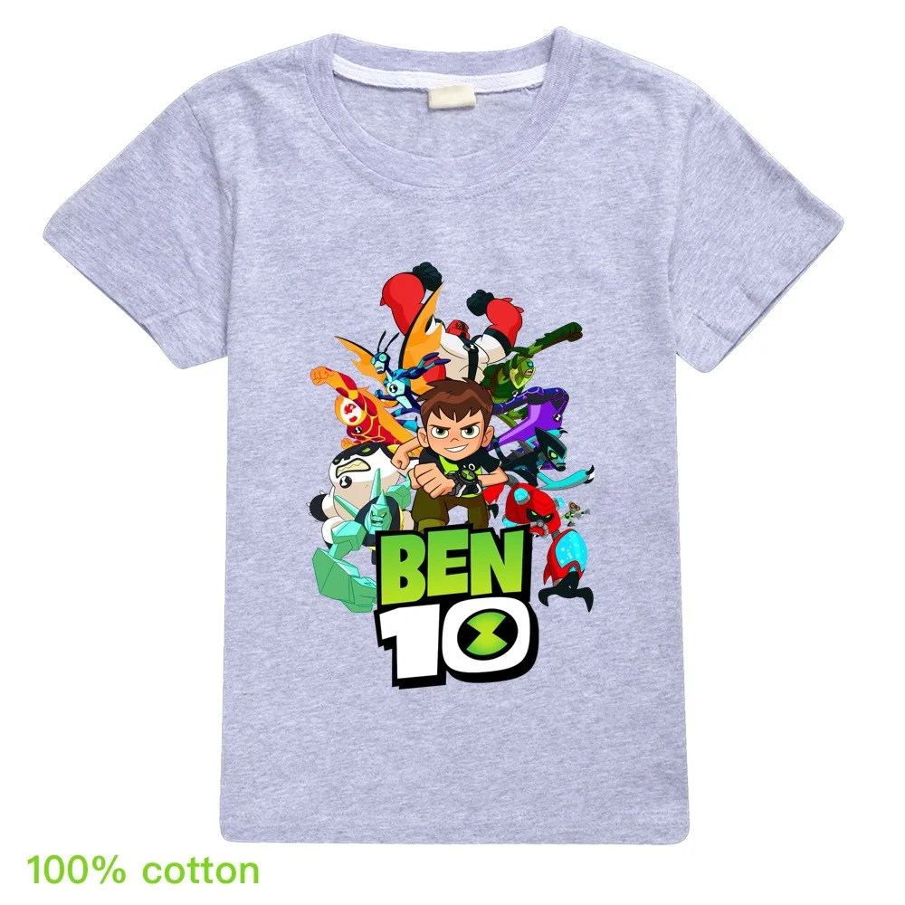 Ben10/Одежда для маленьких мальчиков с круглым вырезом и рисунком; модные хлопковые топы для девочек; новогодние майки унисекс в европейском и американском стиле; Новинка
