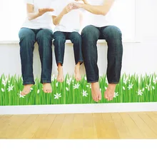 Стиль гостиная вход в спальню коридор украшения зеленая трава Baseboard Талия настенные наклейки SK7044W