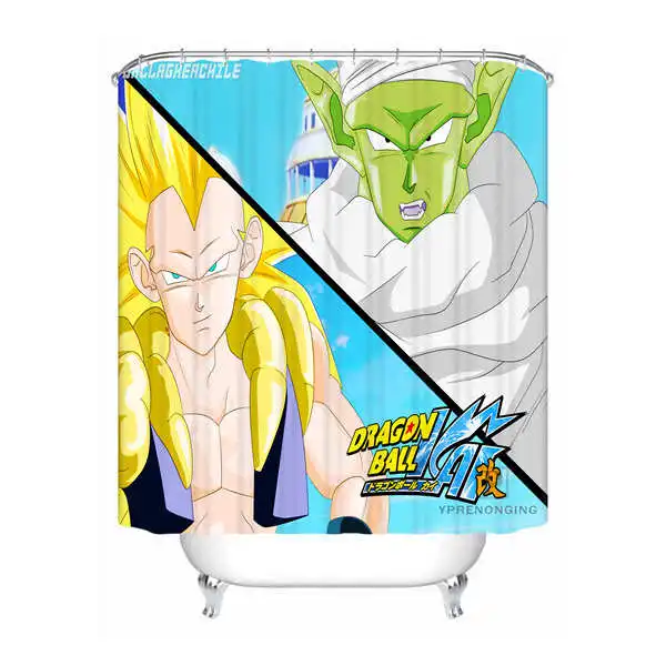 Shower Curtain Пользовательские водонепроницаемые занавески для душа Dragon Ball Z Goku и Gohan аниме@ 01 с принтом декора ванной комнаты различных размеров#180324-01-05 - Цвет: Shower Curtain