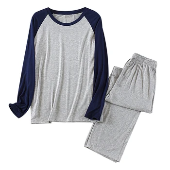 

2020 Spring Men Pajamas long Sleeve Male Pajama Set Men Pure Full Cotton Pajamas For Men Soft Sleepwear Suit homewear 4XL