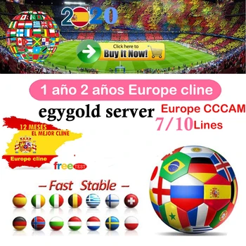 

10 Lines 1 Year Europe Cccam Cline 7 lines 1 Year Oscam Cline HD AV Cable For Satellite Receiver DVB-S2 Spain germany portugal