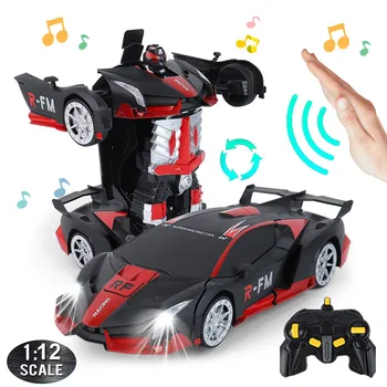 

RC Car Toy 1:12 Gesture Sensing Transformation Robots Sports Vehicle Model Robots Remote Control Car Toy Gift for Adult/Kid