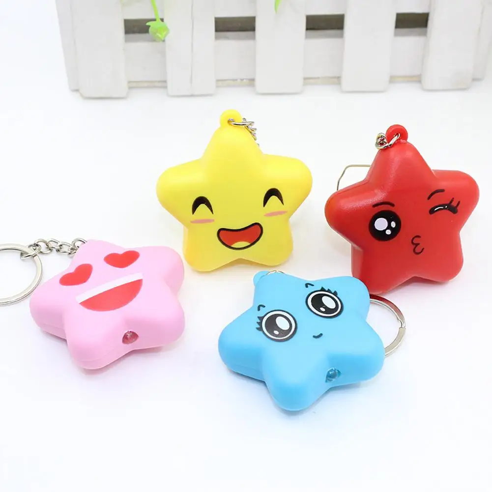 

Cartoon Starfish with LED Light Sound Keychain Key Ring Holder Hanging Decor