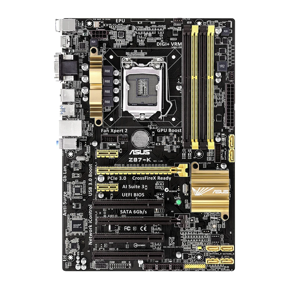 Used ASUS Z87-K Motherboard 1150 Z87 DDR3 USB3.0 32GB SATA III Z87 Desktop Mainboard Good Condition