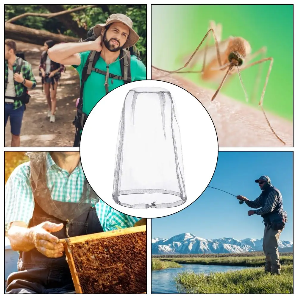 New Outdoor Fishing Cap Midge Mosquito Insect Hat Fishing Hat Bug Mesh Head Net Face Protector Travel Camping Cap Hats Mesh Cove
