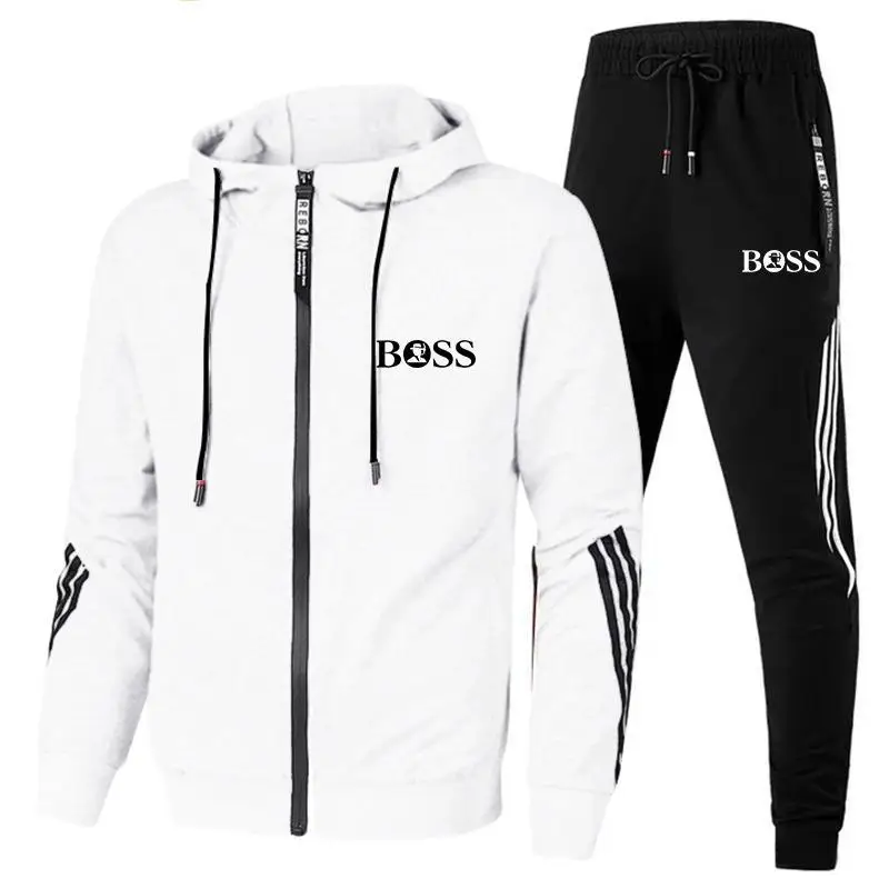 Two Pieces Casual Tracksuit Male Sportswear  