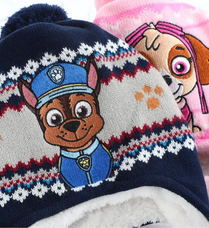 3 шт./компл. натуральная Щенячий патрульная шляпа перчатки шарф chase Скай для мальчиков и для девочек с рисунками из мультфильма «Щенячий патруль» Детская игрушка в подарок на день рождения куклы