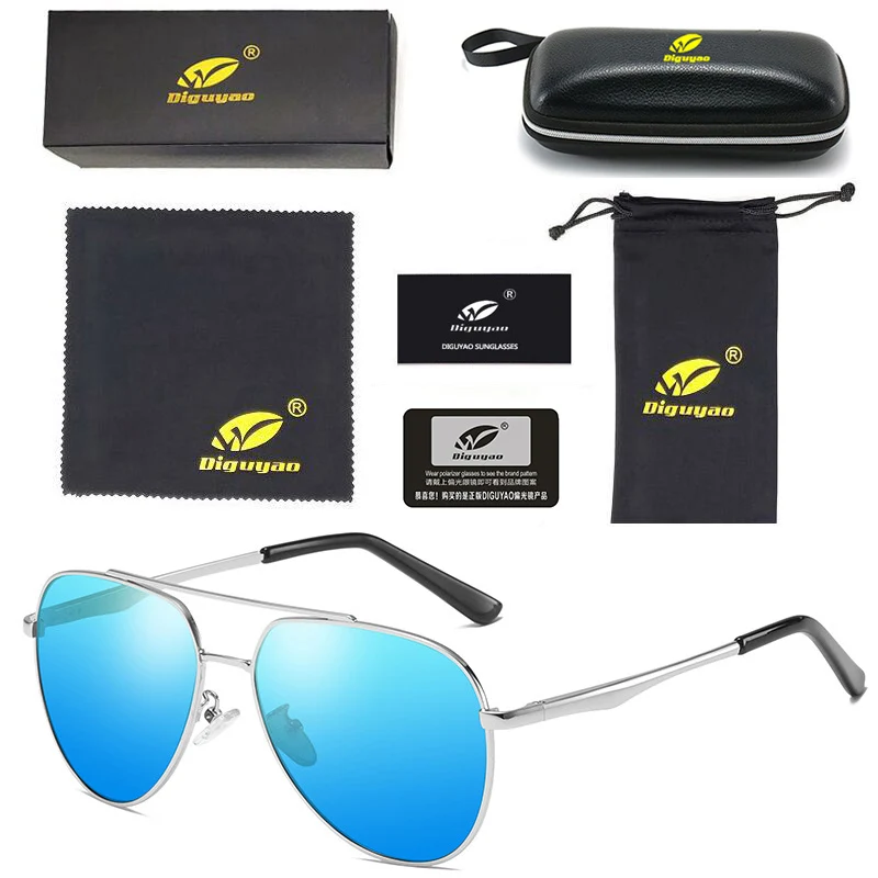 Новое поступление, солнцезащитные очки для мужчин, высокое качество, gafas de sol hombre polarizadas marca oculos, солнцезащитные очки для женщин - Цвет линз: Silver---Blue