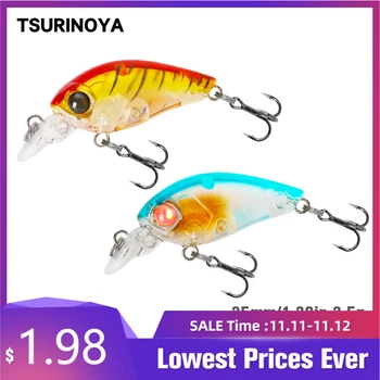 ON SALE ❤️ TSURINOYA 35mm 3.5g Mini Crank Fishing Lure DW24 Floating Artificial Minnow Hard Bait Wobblers Lake Trout Crankbait Tackle - discount item 60% OFF Sports & Entertainment