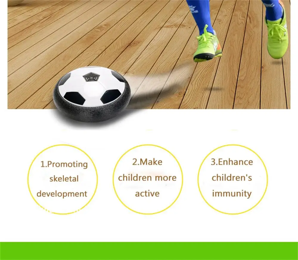 11 см Hover мяч светодиодный свет мигающий прибытие воздуха Мощность Футбольный Мяч диск Крытый футбольная игрушка Multi-surface парящий и