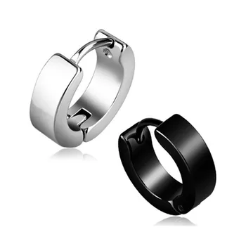 

1pair Anti-allergic titanium steel earring punk rock Stud Earrings Men Fashion Jewelry women small circle round stud earrings